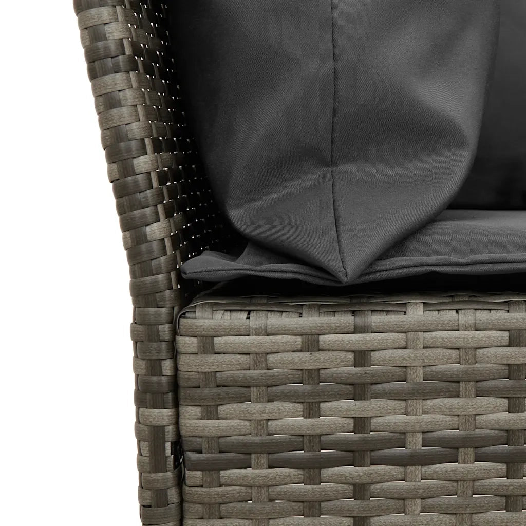 Set Divani da Giardino 3 pz con Cuscini Grigio in Polyrattan 3365343