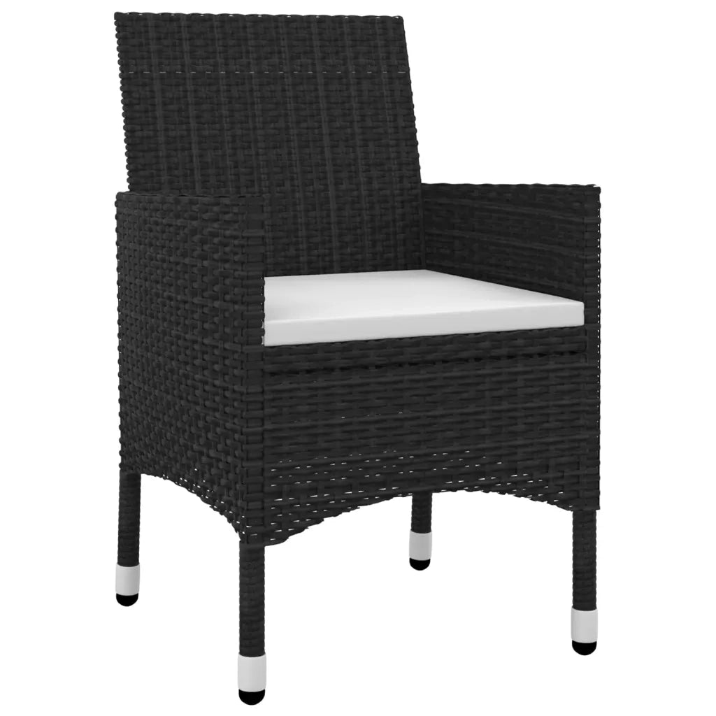 Set da Pranzo per Giardino 7 pz con Cuscini Polyrattan e Vetro 3099730