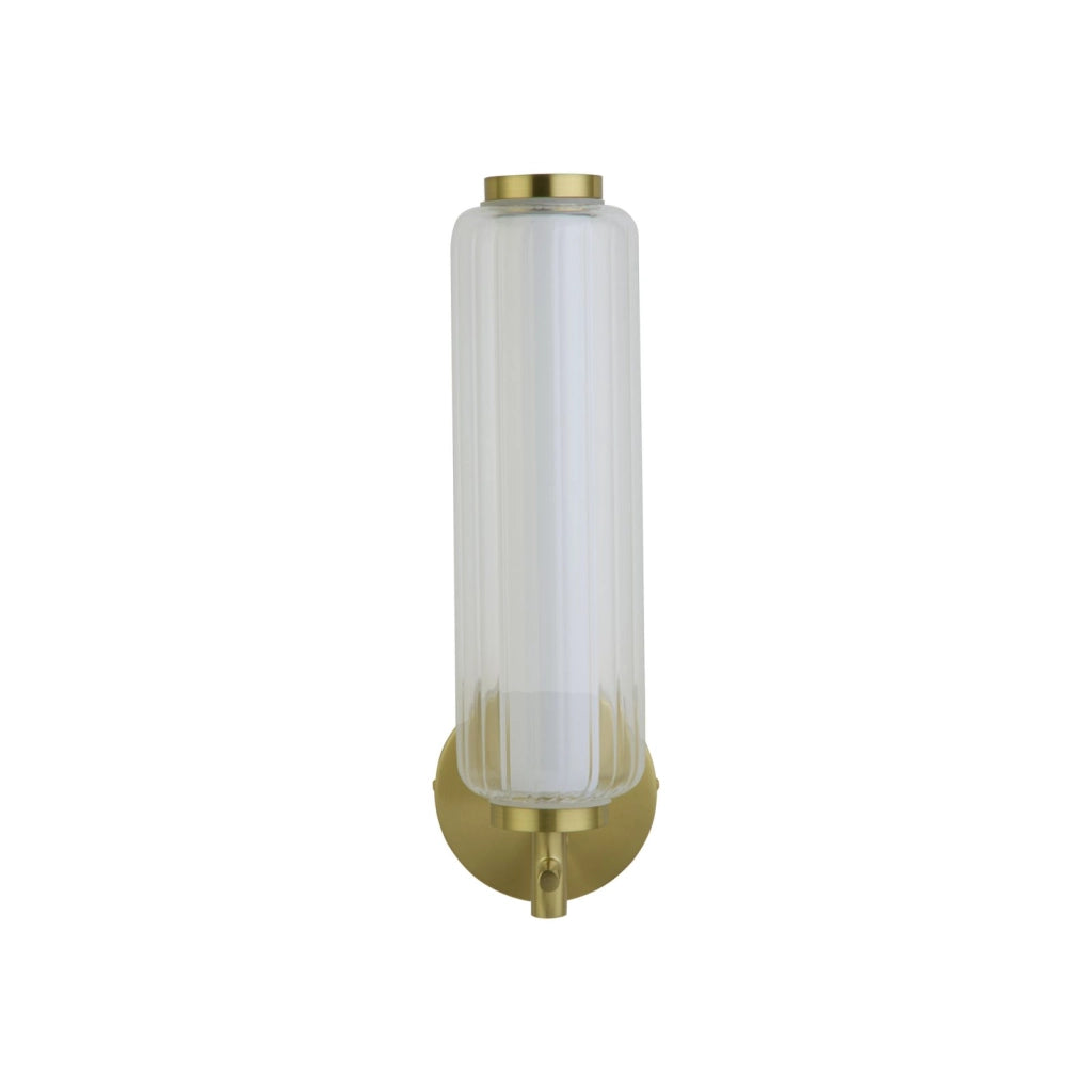 Applique a LED Mod, metallo ottone satinato, acrilico opalino e trasparente