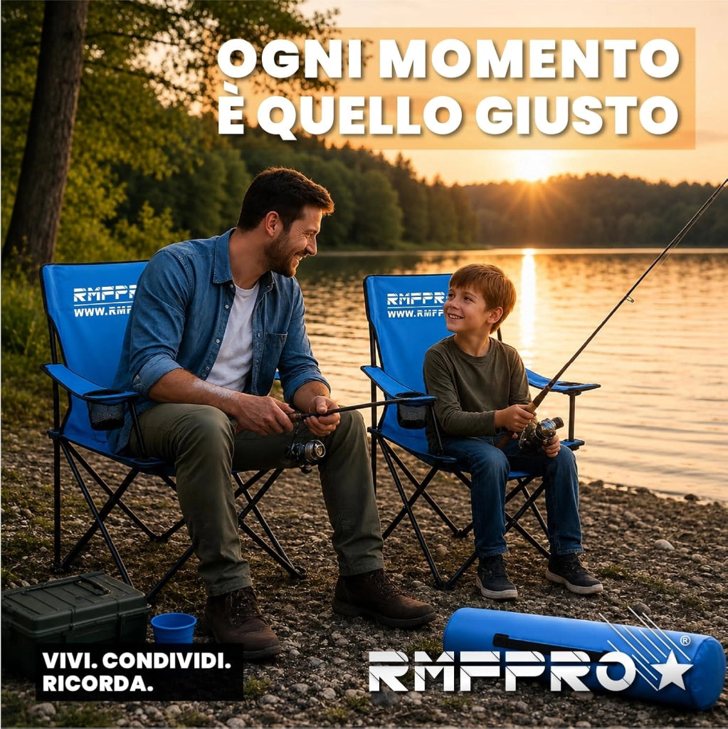 RMF PRO SET 2 SEDIE DA CAMPEGGIO BLU