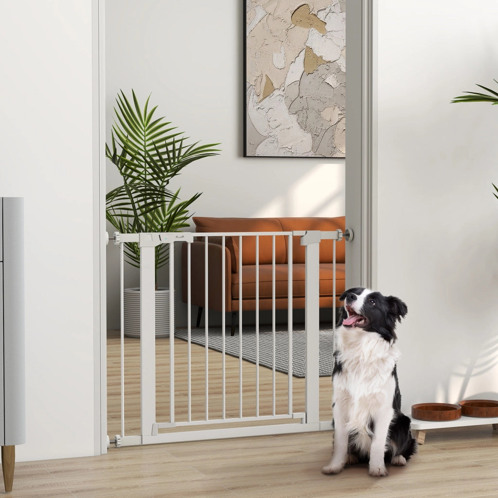 Cancello per cani estensibile ¨C Minimal ¨C 76x97 cm bianco metallo