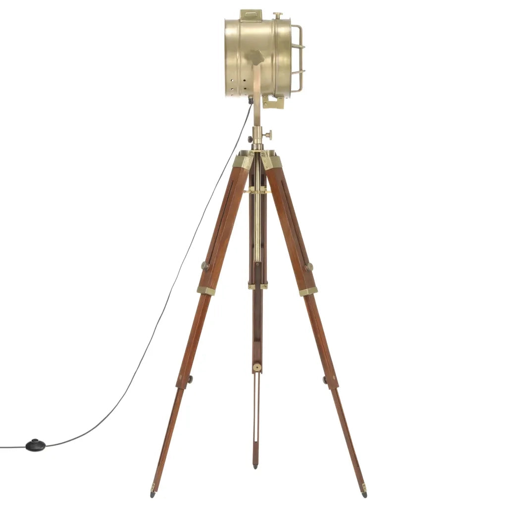 Lampada da Terra a Treppiede Legno Massello di Mango 165 cm 286112