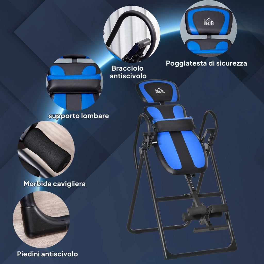 Divano a 2 posti reclinabile ¨C Minimal ¨C Nero, Blu, 140-203 cm