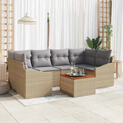 Set Divano da Giardino 7 pcs Beige e Grigio Chiaro polyrattan 3356453