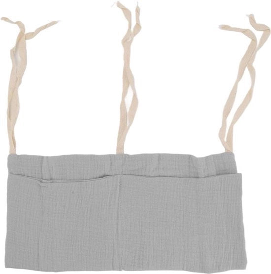 Culla per Bambini Organizzatore di Deposito Appeso con 2 Tasche - Cintura Regolabile - Grigio.