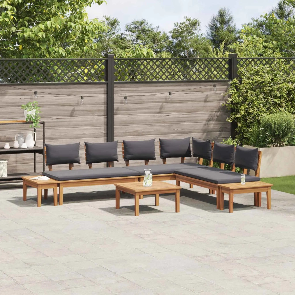 Set Divano da Giardino 3 pcs Marrone e Grigio 3356867
