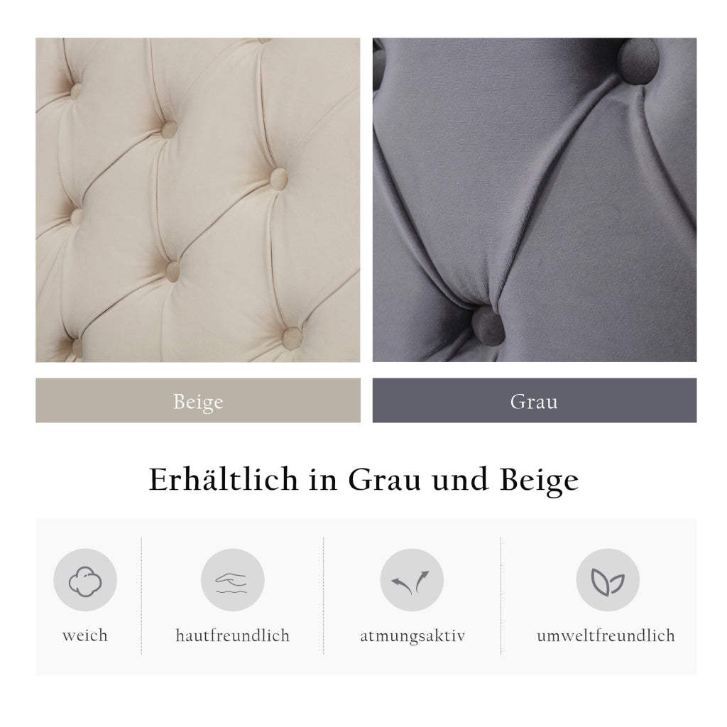 letto imbottito velluto beige 160 x 200 cm
