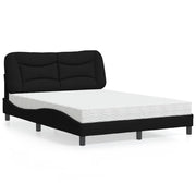 Letto con Materasso Hvar Nero 140x190 cm in Tessuto