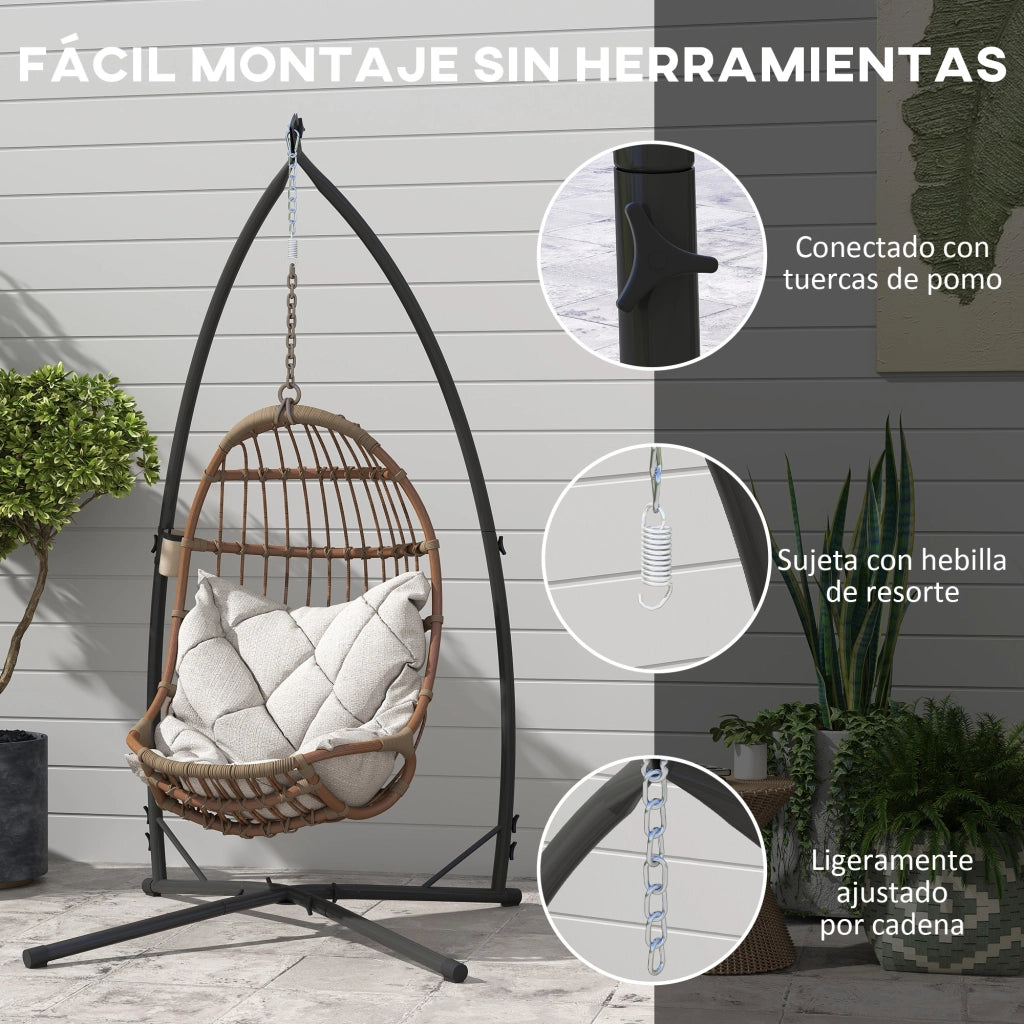 Sedia a Sospensione ¨C Minimal ¨C Nero, Acciaio