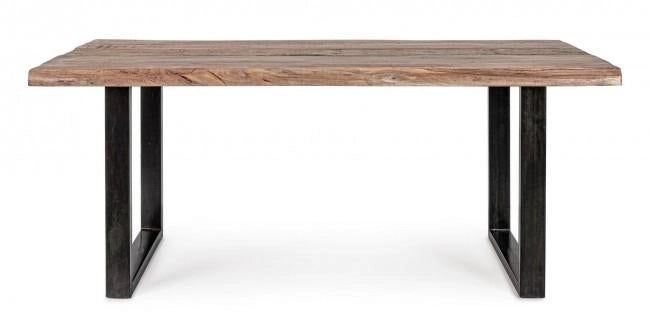 Tavolo da Pranzo 180x90x77 cm in Acciaio e Legno