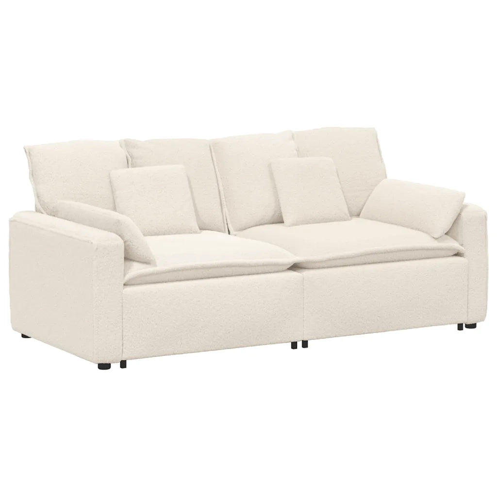Divano Modulare con Cuscini Crema 3321145