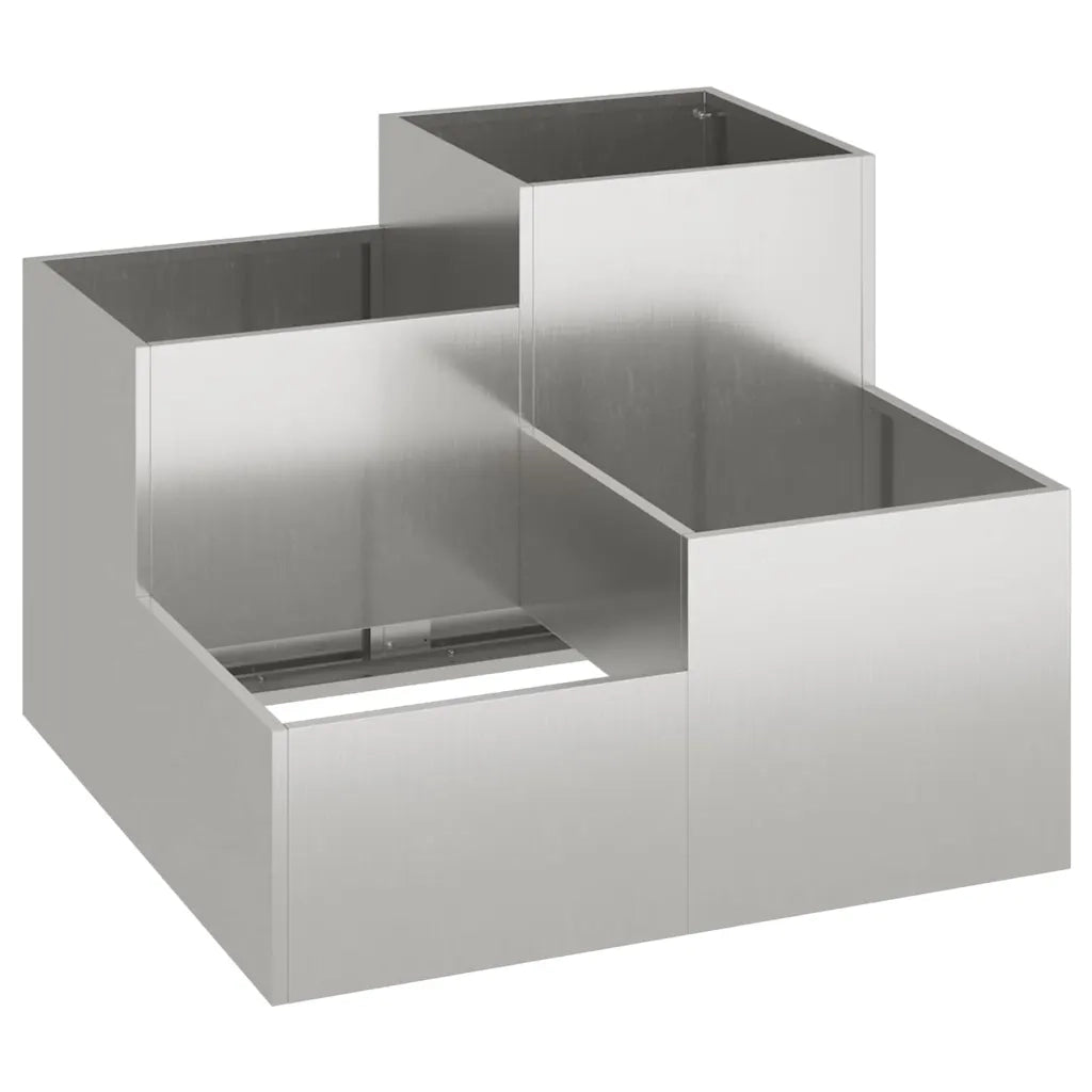 Vaso da giardino-Fioriera da Esterno-Contenitore per Piante Argento 80 x 80 x 60 cm Acciaio inossidabile