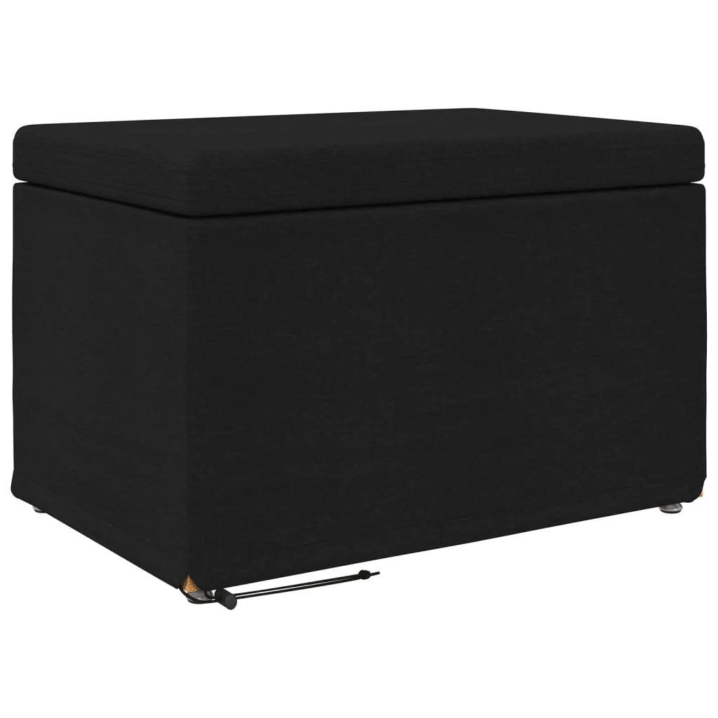 Pouf Nero 61 x 41 x 40 cm Tessuto e Legno Ingegnerizzato 876760