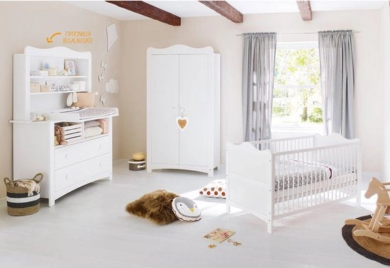Set per camera da bambino Florentina - Culla per bambini - Cuscino da appendere - Spazio di stoccaggio extra ampio - Culla trasformabile - 146 cm x 76 cm x 85 cm