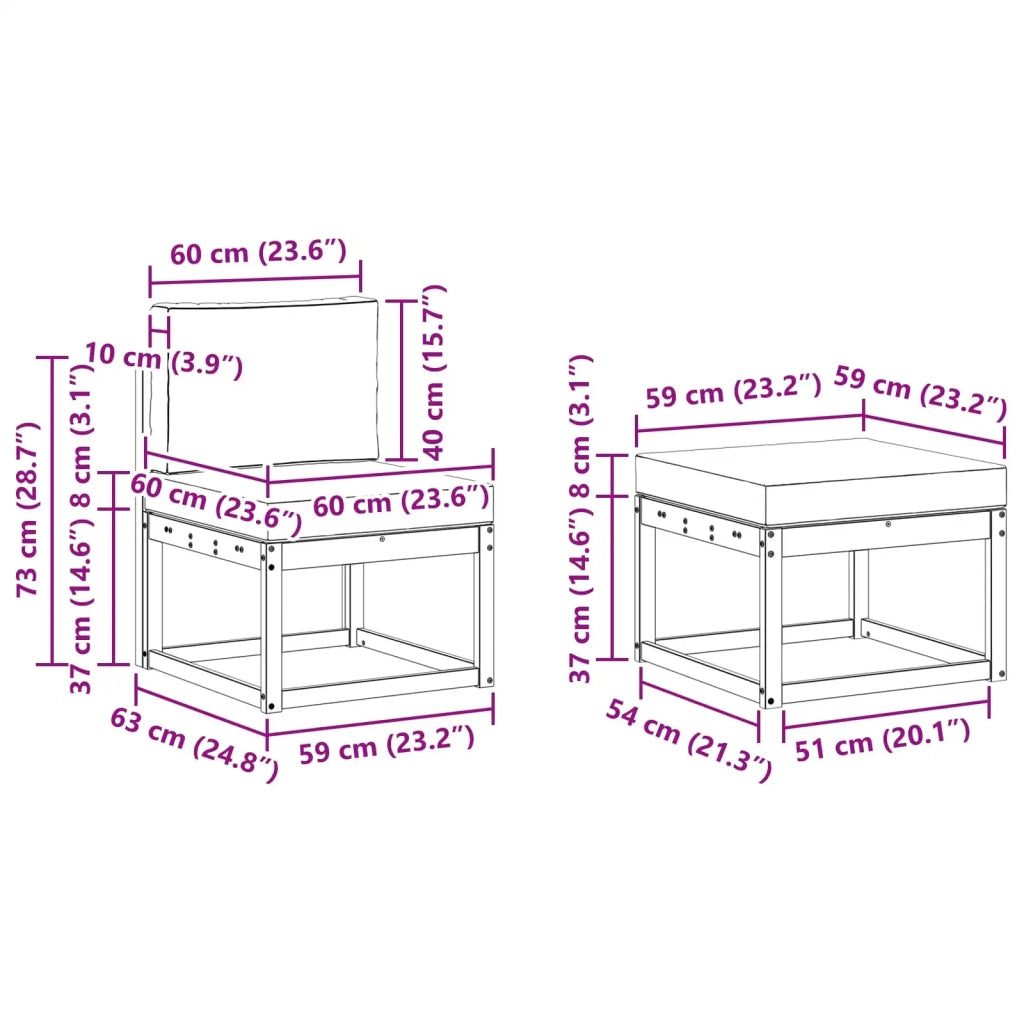 Set di divani da esterno 4 pz 3387441