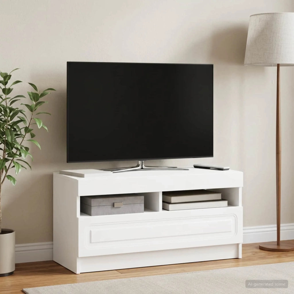 Mobile TV LED Bianco Legno ingegnerizzato 897875