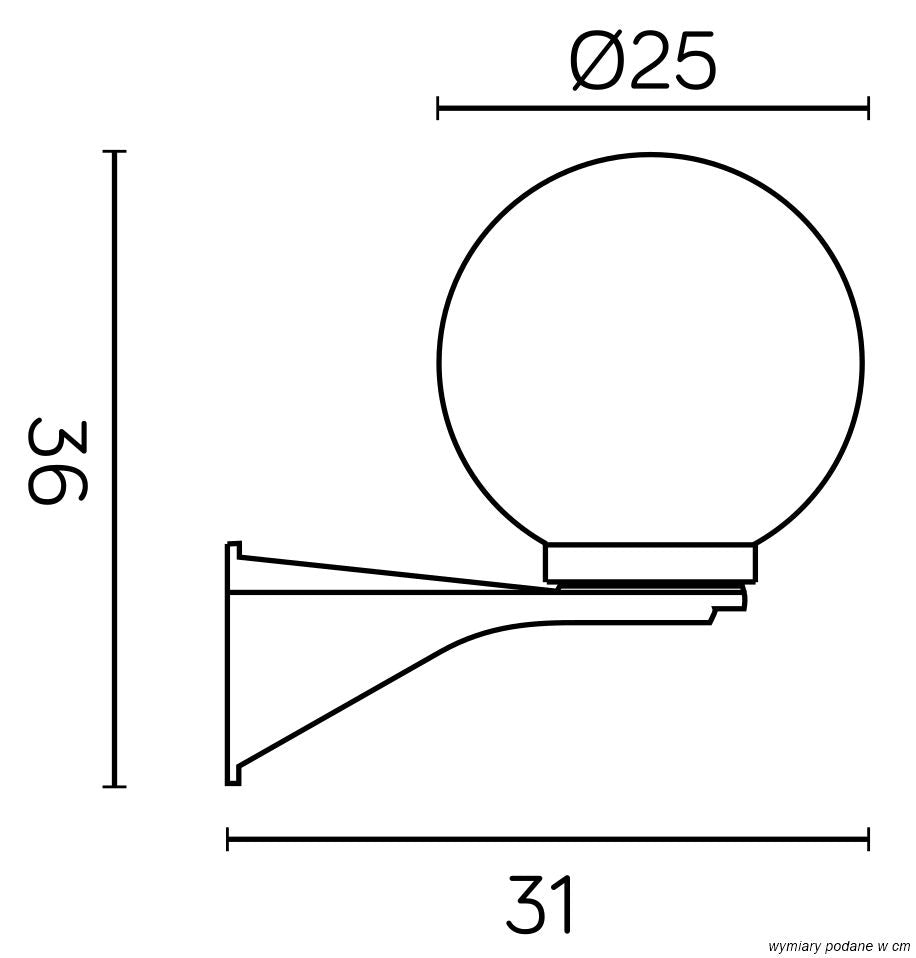 Applique esterna SU-MA sfera fumé nera 25cm E27 IP43