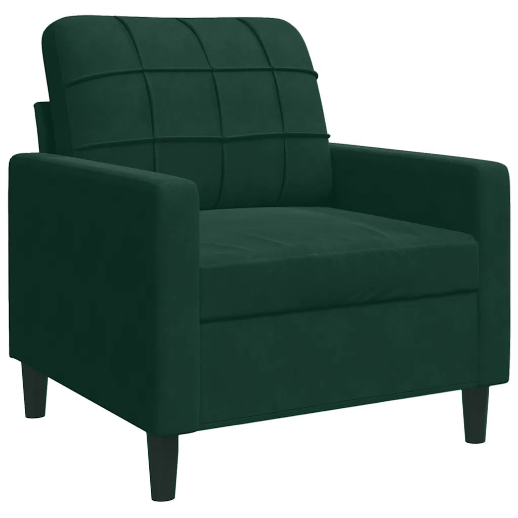Set di Divani 4 pz con Cuscini e Rinforzi Verde scuro Velluto 3278463