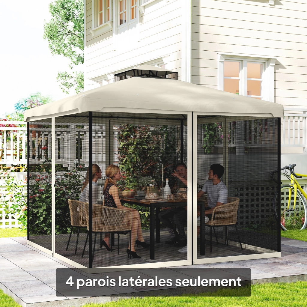 Zanzariera per gazebo 3x3 m ¨C Minimal ¨C 4 pezzi in nylon con cerniere