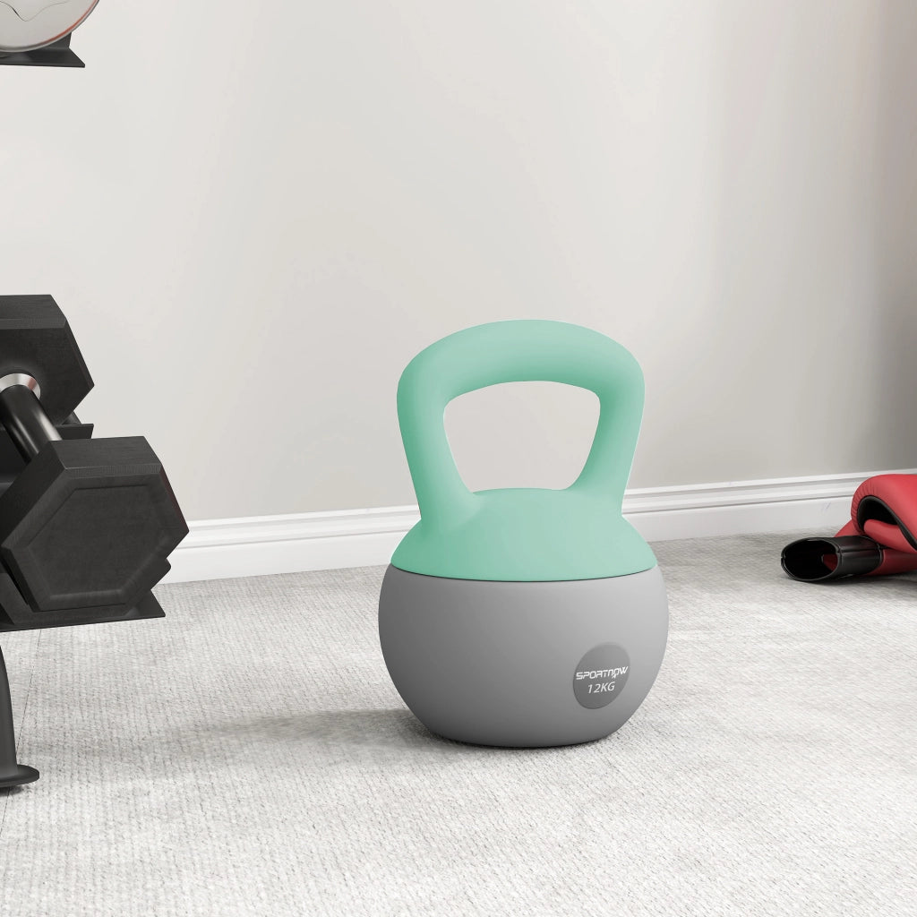 Kettlebell 12 kg ¨C zephmum ¨C grigio e verde 21x21x30 cm