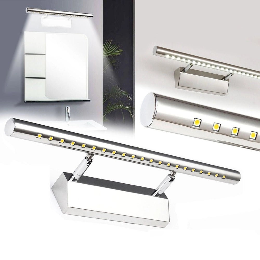 Trade Shop - Applique Lampada Per Specchio Bagno Da Parete Con 21 Led Luce Bianco Freddo -
