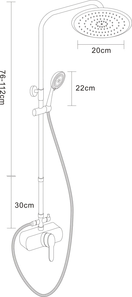 Colonna doccia completa linea Platinum in acciaio cromato con miscelatore e doccetta 5 funzioni Feridras