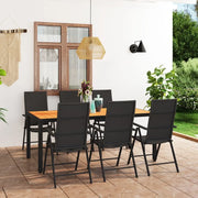 Set da Pranzo da Giardino 7 pz Nero e Marrone