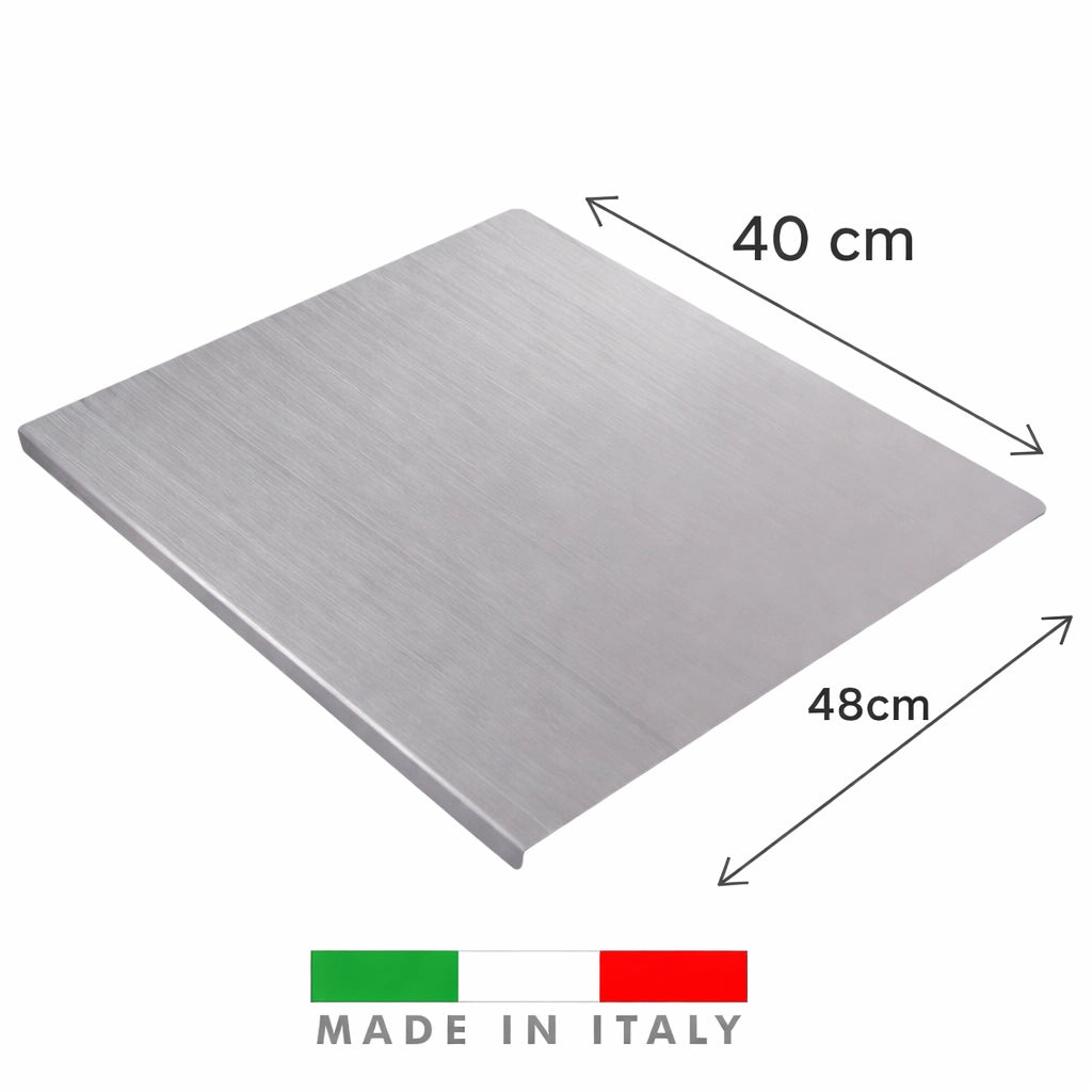 Spianatoia Tagliere in Acciaio Inox 304 per Impastare, con Tappeto Antiscivolo Omaggio 40x48 cm