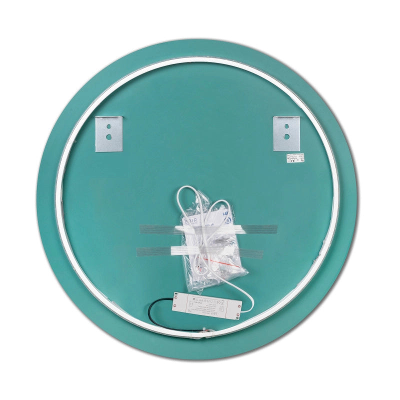 Heracles Specchio da bagno con illuminazione LED frontale e decorativa, AC 230V 50Hz, 34W, Tecnoplastica e Vetro