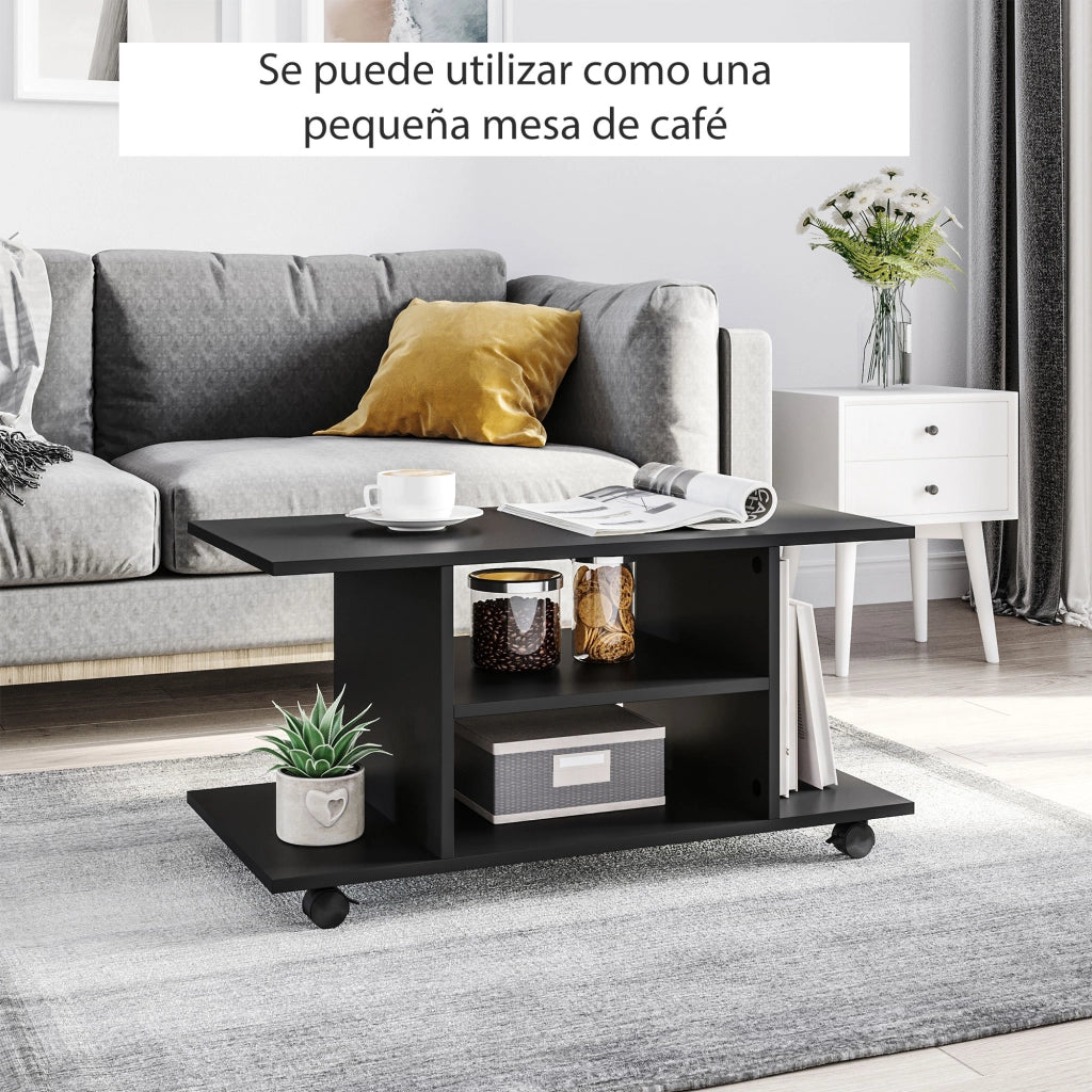 Mobile TV con Ruote ¨C Minimal ¨C Nero 80x40x40 cm
