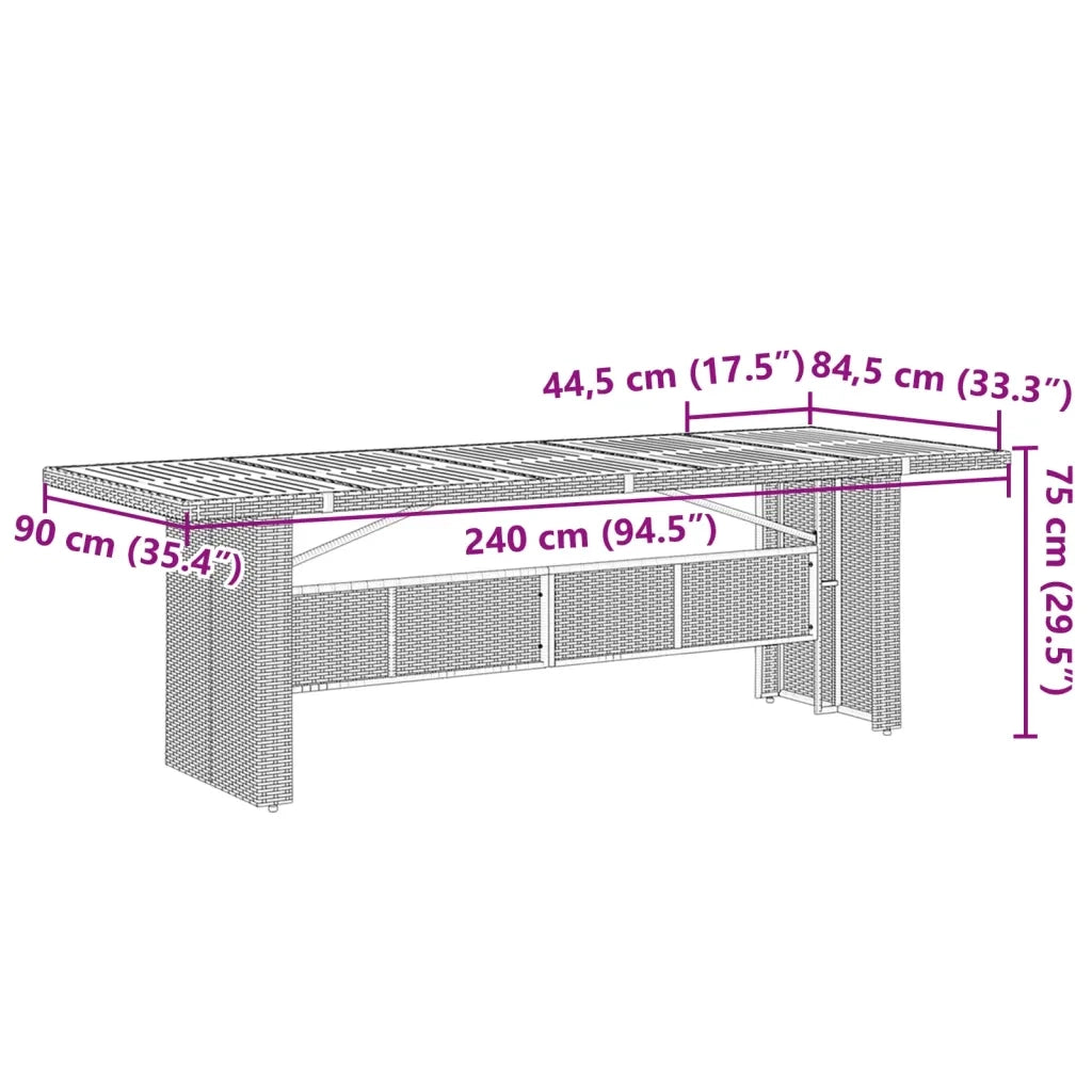Set da Pranzo da Giardino 11pz con Cuscini in Polyrattan Grigio 3277549