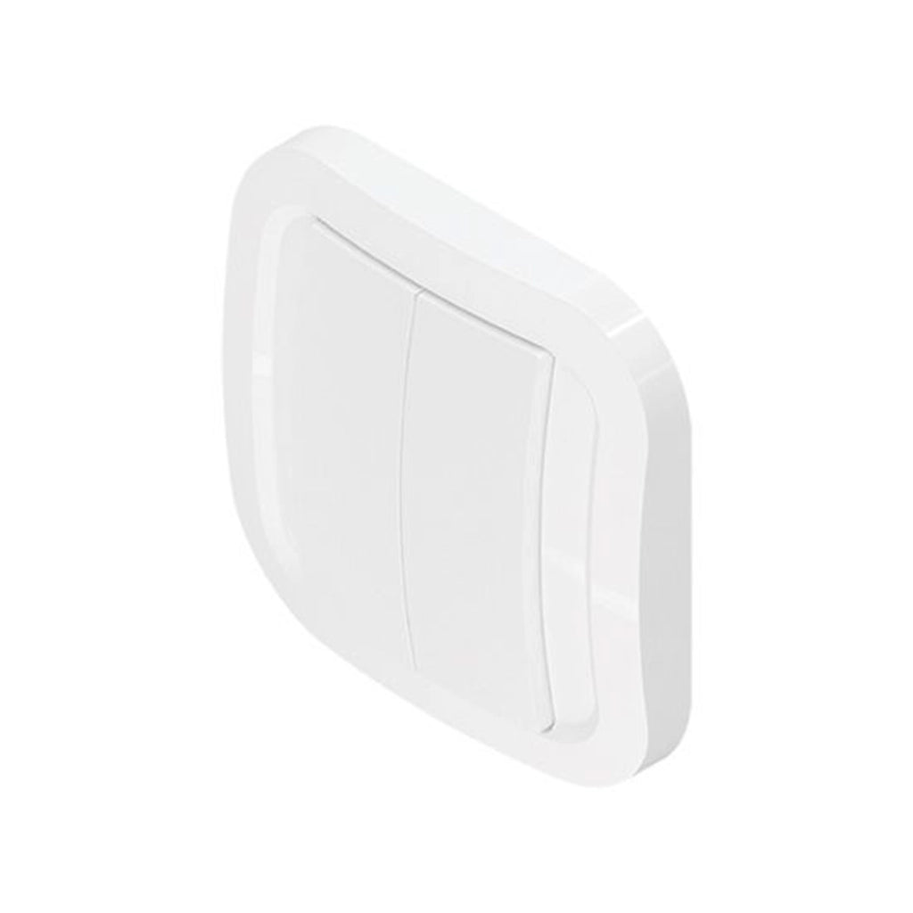 Interruttore a parete wireless a 2 pulsanti compatibile con EnOcean Bianco NODON