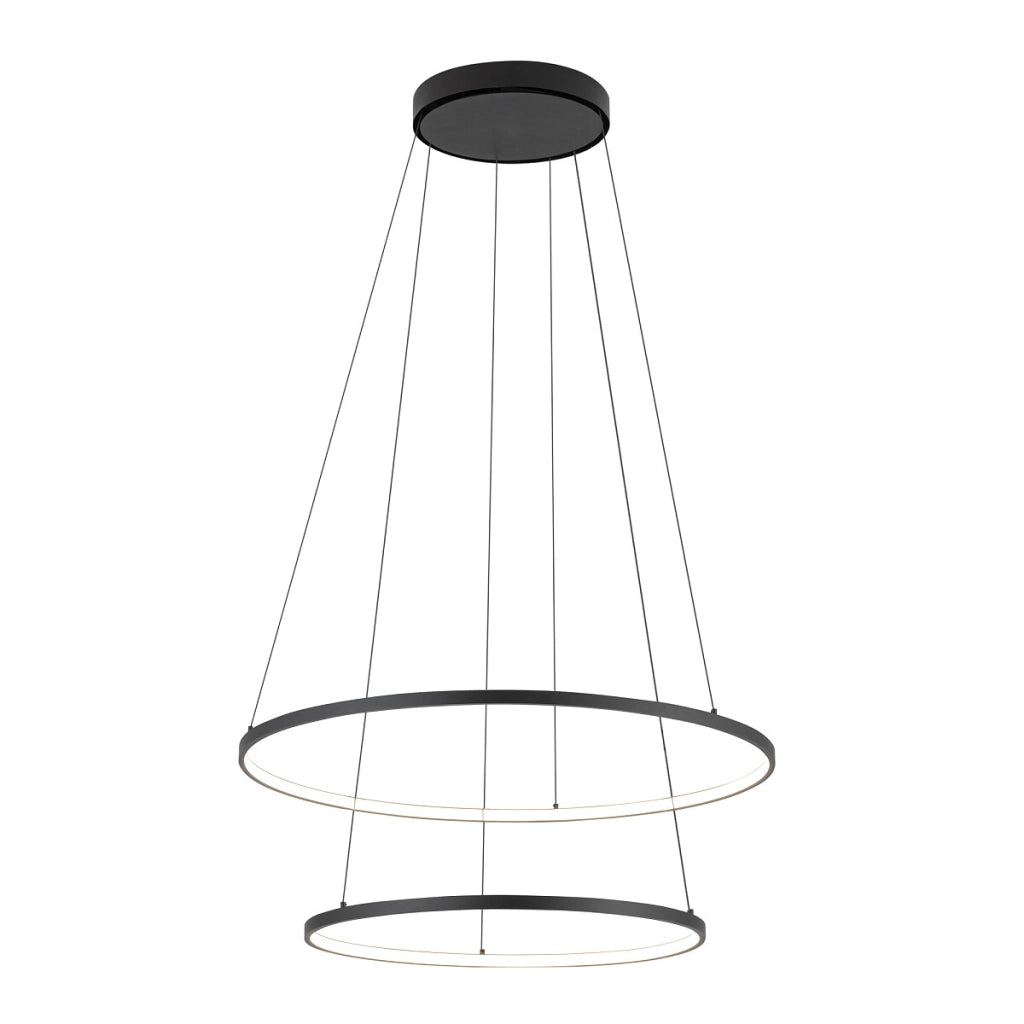 Lampada sospensione nera LED doppio anello Circolo Nowodvorski
