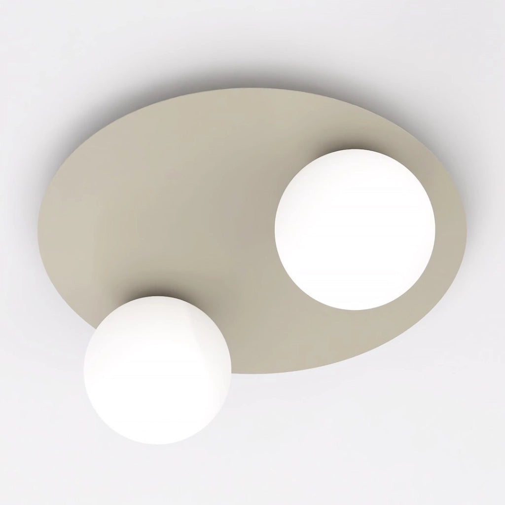 Plafoniera SOLAR 2 luci vetro bianco-beige Emibig