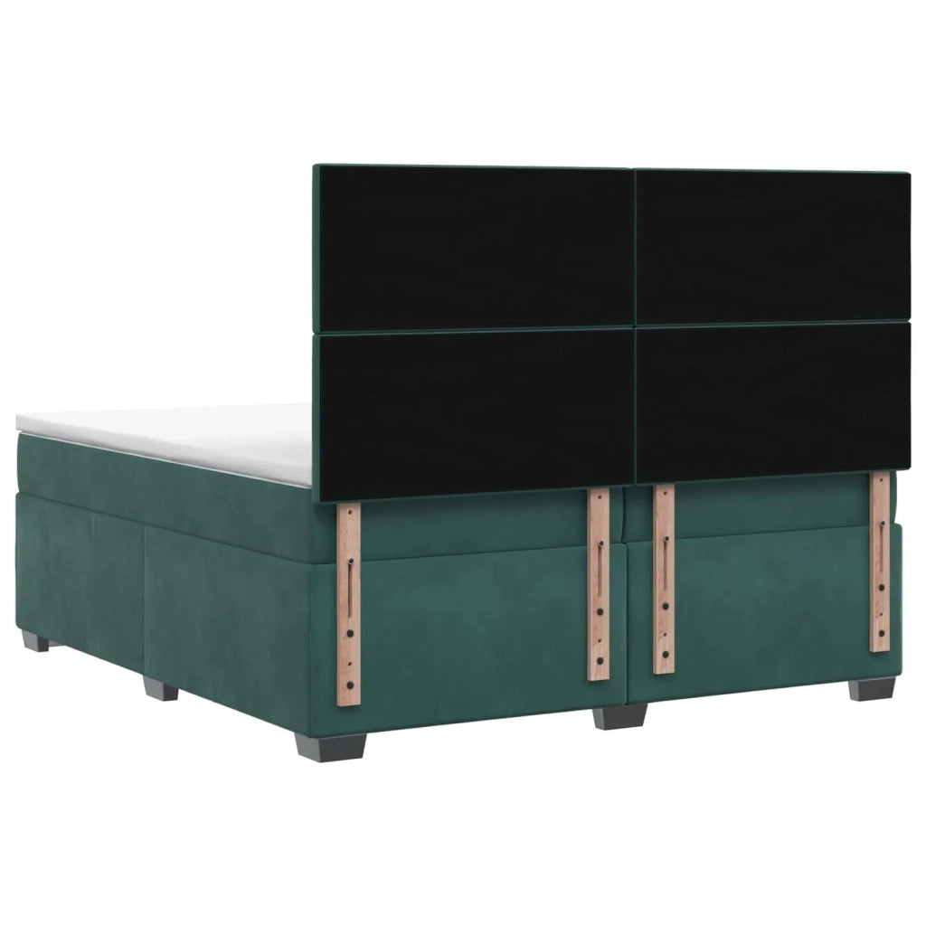 Letto box spring con materasso Verde Scuro 200 x 200 cm Velluto 3455171