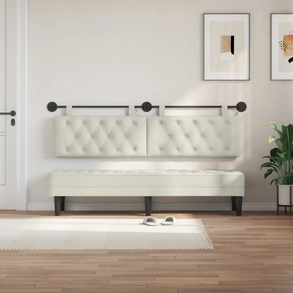 Testiera sospesa Con luce LED Crema Velluto 3424674