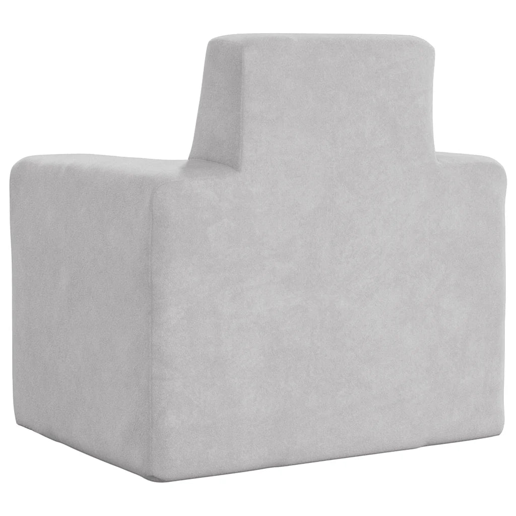 Divano per Bambini Grigio Chiaro in Morbido Peluche 4104791