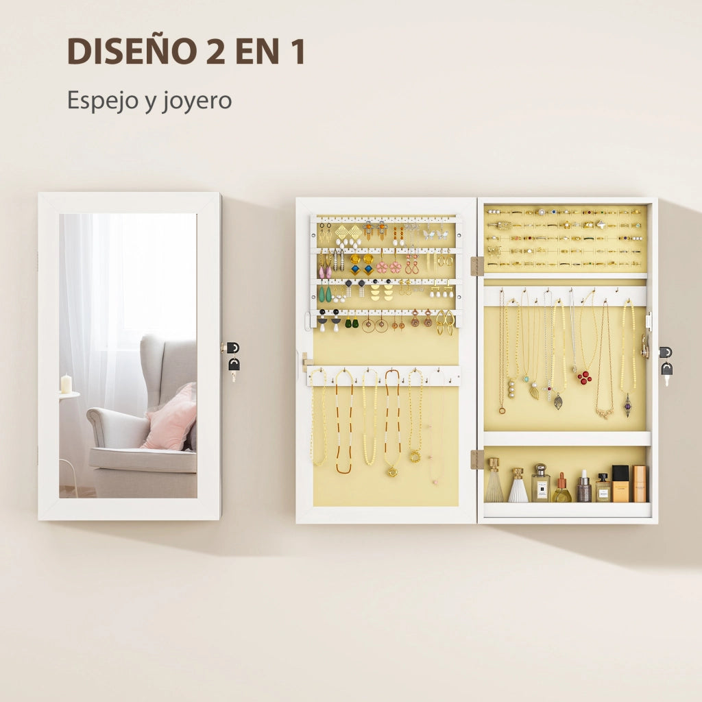 Specchio con cassetti ¨C Minimal ¨C Bianco crema 60x40x12