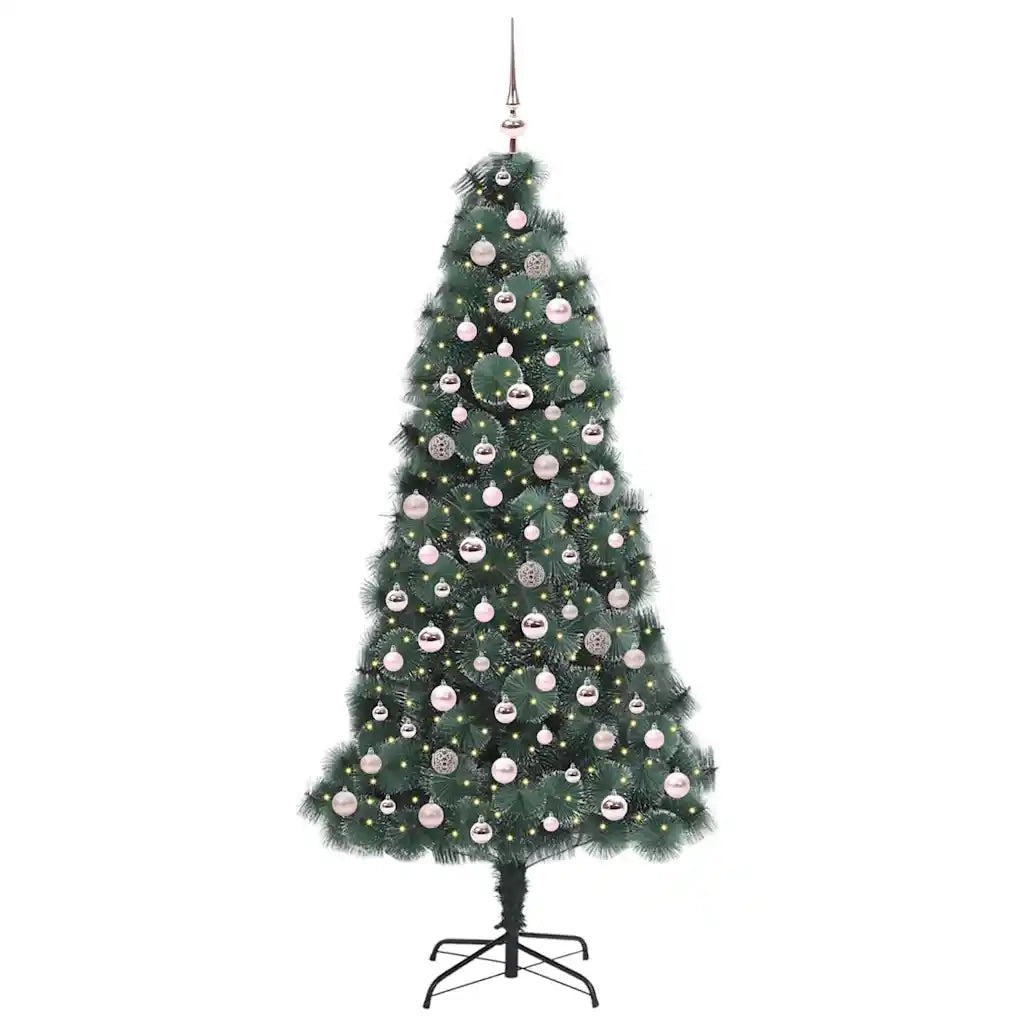 Albero di Natale artificiale preilluminato-Albero Natalizio con set di palline 348171