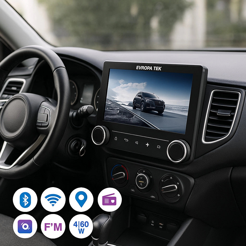 AUTORADIO ANDROID 15.0 AUTO CARPLAY 9" WIFI GPS BLUETOOTH 4+64GB QLED CTC-9807