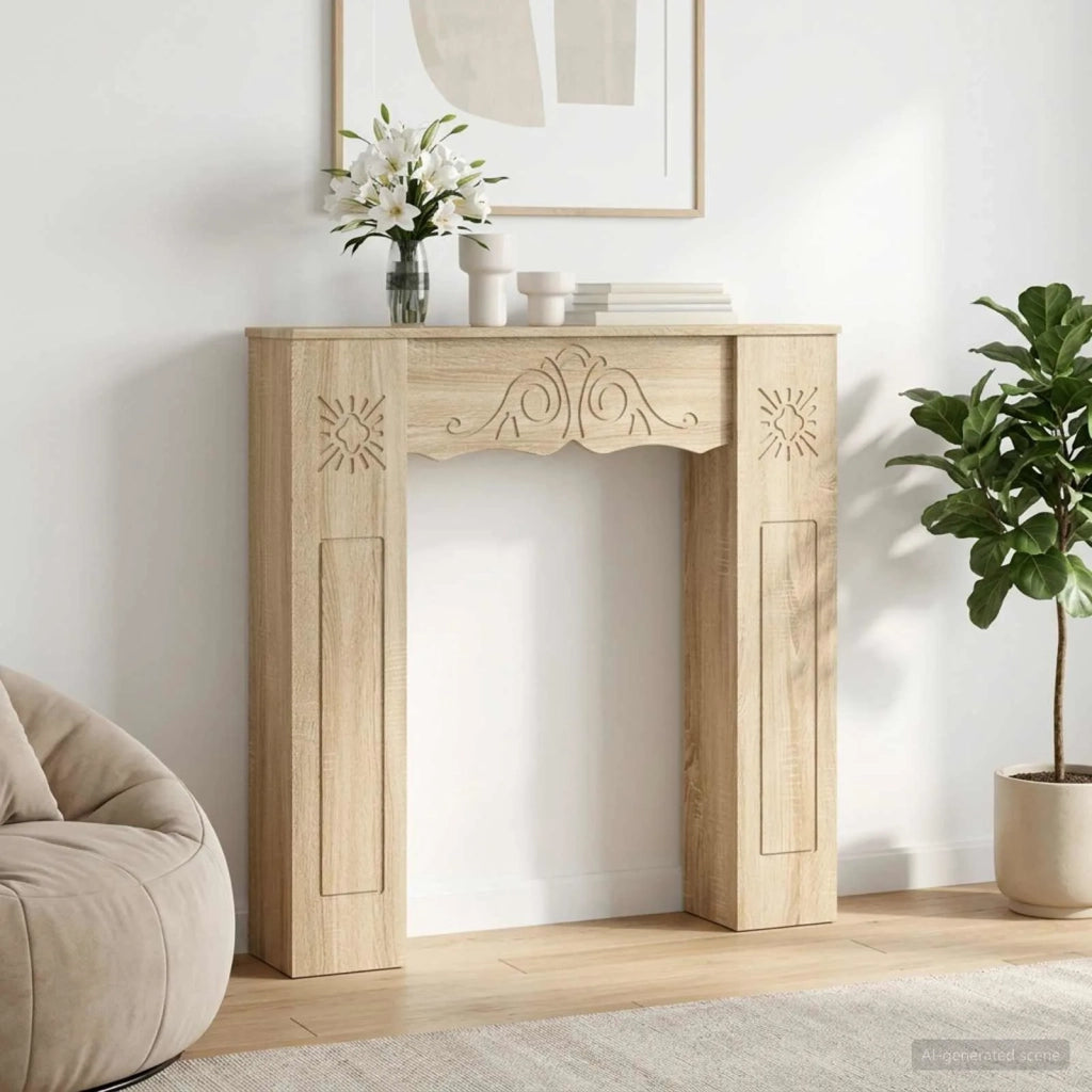 Cornice per camino Rovere Sonoma 102 x 20 x 102 cm 8006635
