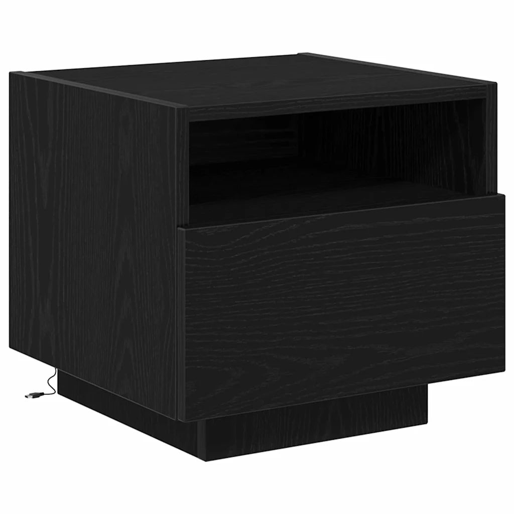 Armadio da Notte con cassetto 2 pcs Rovere Nero 40 x 39 x 37 cm 863071