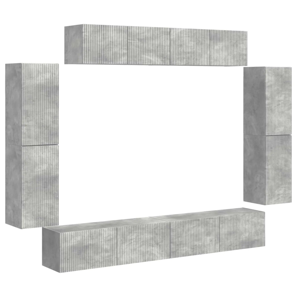 Mobile TV 8 pcs Grigio cemento 3409144