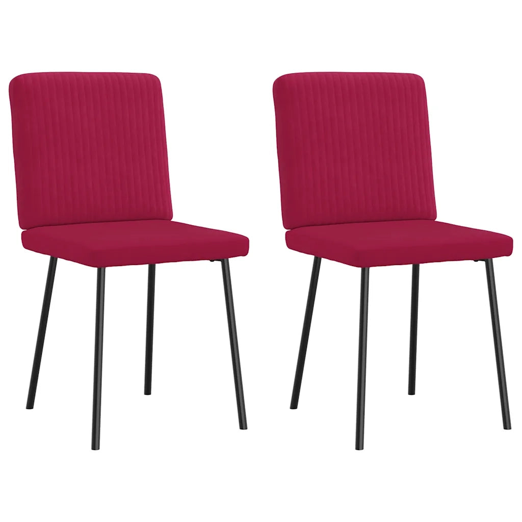 Sedie da Pranzo 2 pz Rosso Vino in Velluto 4101191