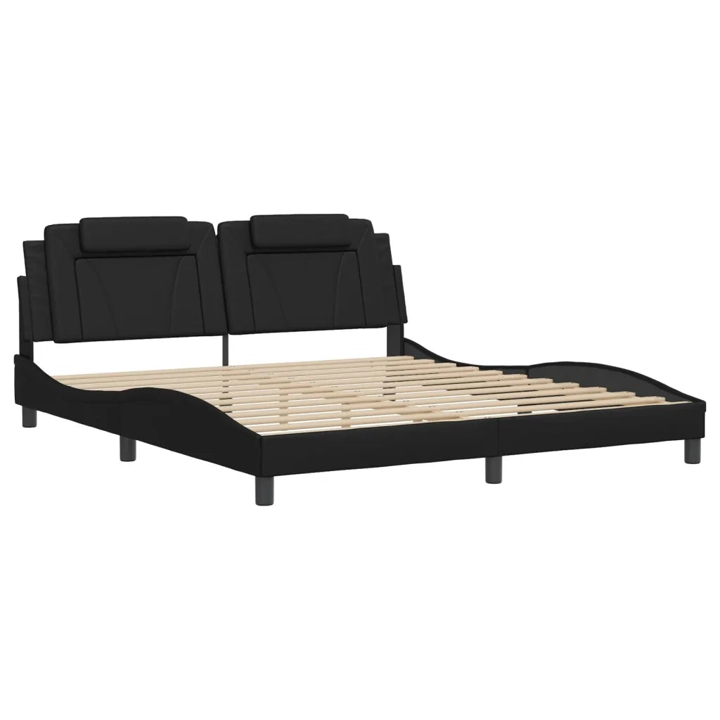 Giroletto Viana con LED senza Materasso Nero 180x200 cm 3214036