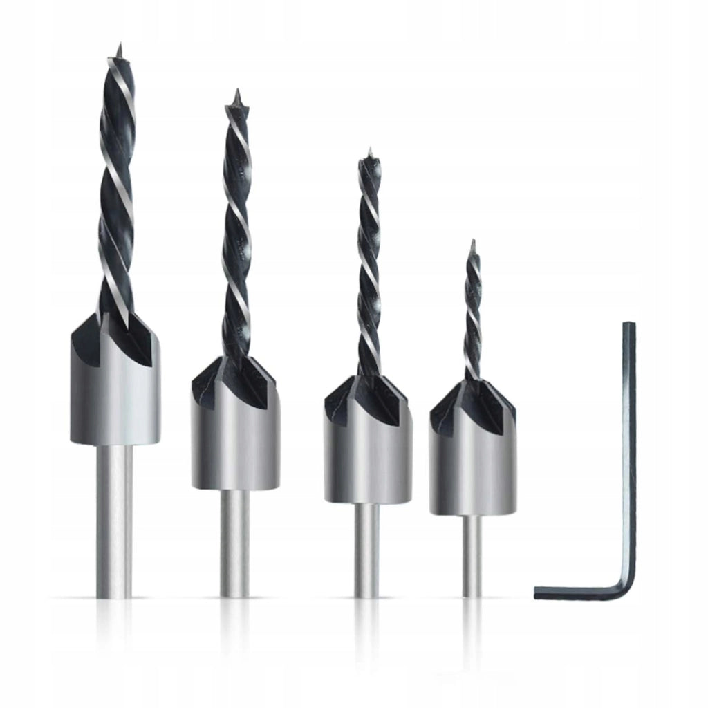 Set di Punte con Svasatore 3-6mm – Precisione e Versatilità | Per Legno e Plastica | Include Chiave a Brugola
