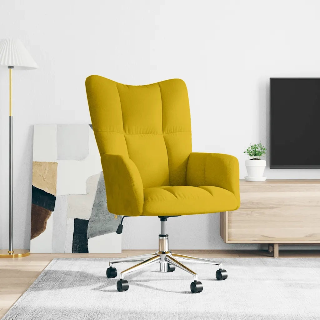 Poltrona Relax | Sedia Relax Giallo Senape in Velluto