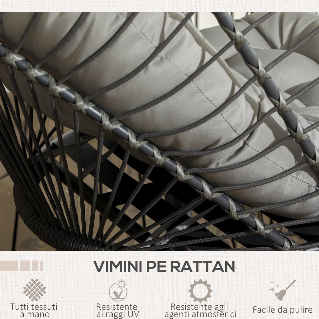 Poltrona Sospesa in Rattan ¨C Minimal ¨C Grigio