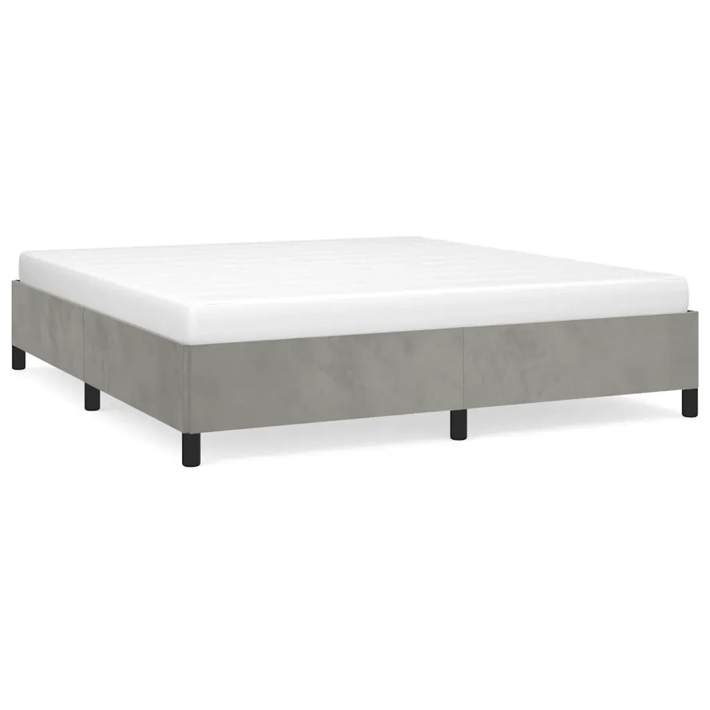 Struttura letto senza Materasso Grigio Chiaro 193x203 cm matrimoniale Velluto 347360