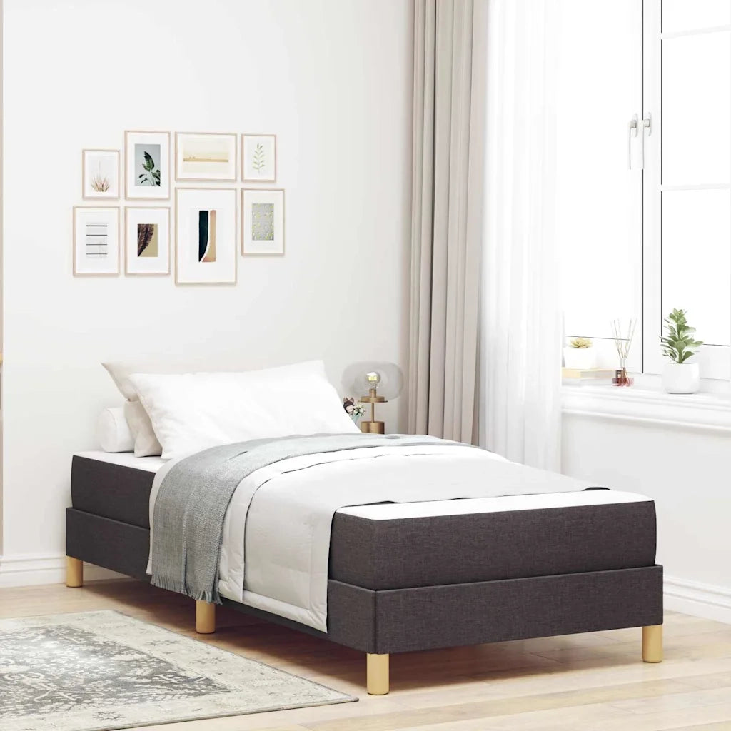 Letto a molle con materasso Marrone Scuro 90 x 190 cm Tessuto